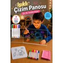 Nivego Nvg 12 Inç LED Işıklı Çizim Tahtası 20X30 cm USB Beslemeli Yazı Panosu Ayarlanabilir Stant 7 Renk Kalem Hediyeli Eğitici Oyuncak