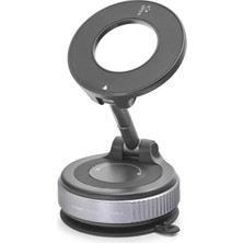 Nemere Magsafe Uyumlu Manyetik Vantuzlu 360° Döner Araç Içi Telefon Tutucu Metal - Siyah HDX8028