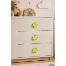 Toptan3D (5 Cm) Tenis Topu Dolap Kulpu, Mobilya Kulbu - Çocuk Oda Aksesuarı, Tenis Topu Kulp (Kulp Vidası Dahildir)
