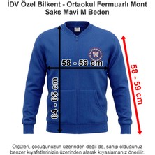 Idv Özel Bilkent - Ortaokul Diagonal Fermuarlı Mont Saks Mavi M