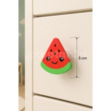 Toptan3D (5 Cm) Sevimli Karpuz Dolap Kulpu, Mobilya Kulbu - Çocuk Oda Aksesuarı, Karpuz Kulp (Kulp Vidası Dahildir)