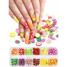 Misyul Tırnak Süsleme Fruit Pary Charm Seti, Meyve Nail Art Tırnak Süslemesi