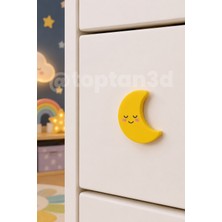 Toptan3D (5 Cm) Ay Dolap Kulpu, Mobilya Kulbu - Çocuk Oda Aksesuarı, Ay Dede Kulp (Kulp Vidası Dahildir)
