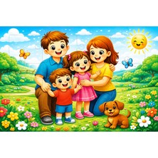 Maketçiniz Ahşap+Eva Puzzle Yapboz 12 Parça Aile
