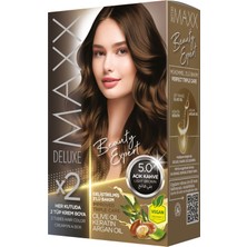 Maxx Deluxe Beauty Expert Set 5.0 Açık Kahve Saç Boyası Krem Formda Uzun Süre Kalıcı Canlı Renkler İçin