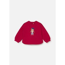 Mayoral Kız Bebek Baskılı Sweatshirt Kırmızı 1495