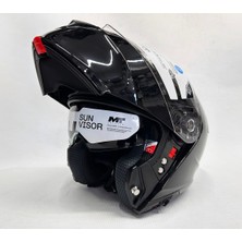 mt Genesis Sv Pure A11 Çene Açılır Kask Parlak Siyah