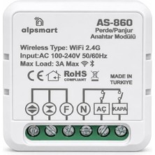 Alpsmart AS-860 Akıllı Wi-Fi Perde Anahtarı Modülü Tuya Uyumlu