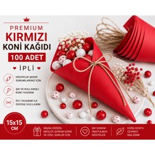 Orbak Kağıt Premium Kırmızı Koni Kağıdı 100 Adet | Ipli Hediyelik Ikram ve Şeker Sunum Külahı
