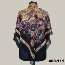 Soft İpek Soft Ipek Etnik Desenli Flamlı Kotton Eşarp 408-111