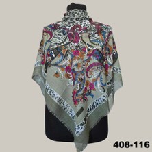 Soft İpek Soft Ipek Etnik Desenli Flamlı Kotton Eşarp 408-116