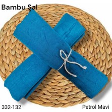 Lady Coco Bambu Kraş Şal (Petrol Mavi) 332-132