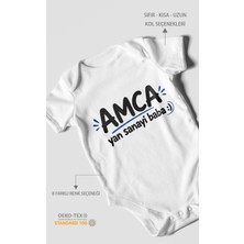 Morivo Kids Amca ve Yan Sanayi Babaya Özel Kısa Kollu Bebek Body %100 Pamuk
