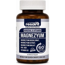 Resavit Magnezyum 3'lü Form (Bisglisinat, Malat, Sitrat), Vitamin (B2,B3,B6)-60 Kapsül