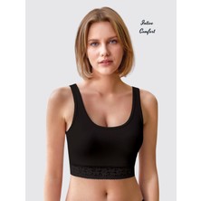 Intive Lingerie Berrak Altı Dantelli Modal/pamuk Karışımlı U Yaka Kalın Askılı Büstiyer/atlet