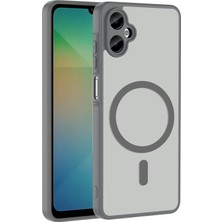 Gpack Galaxy A06 Kılıf Babet Magsafe Kablosuz Şej Şarj Özellikli Silikon Gri