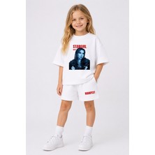 Fasardi Manifest Girls Mina Baskılı Oversize %100 Pamuk Tişört Şort 2li Çocuk Takım