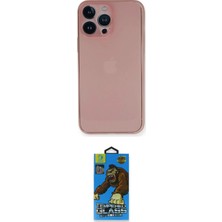 Marsilyan™- iPhone 14 Pro Kılıf Yadigar Yansıma Serisi - Siyah 18D Cam Ekran Koruyucu