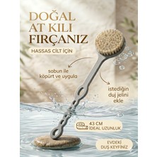 Efsoon Organics Pürüzsüz Cilt İçin At Kılı Vücut Fırçası Saplı Tek Parça Cilt Bakımı Peeling Etkisi