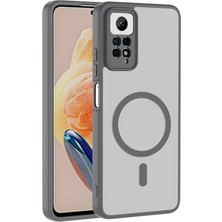 Gpack Xiaomi Redmi Note 12 Pro 4g Kılıf Babet Magsafe Kablosuz Şej Şarj Özellikli Silikon Gri