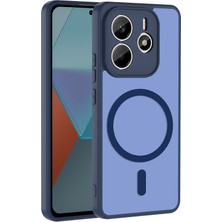 Gpack Xiaomi Redmi Note 14 4g Kılıf Babet Magsafe Kablosuz Şej Şarj Özellikli Silikon Lacivert