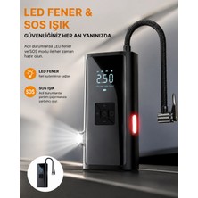 Marsilyan LED Fenerli ve Sos Işıklı Çok Fonksiyonlu Hava Kompresörü Yeni Nesil