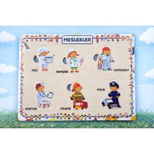 Maketçiniz Ahşap+Eva Eğitici Bul Tak Puzzle Meslekler Montessori Zeka ve Motor Beceri Geliştirici Oyuncak
