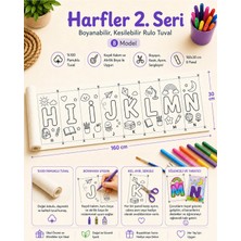 Kanvassepetinet Boyanabilir Kesilebilir Rulo Tuval Harfler 2 Seri 8 Model Alfabe Boyama Seti 160X30 cm