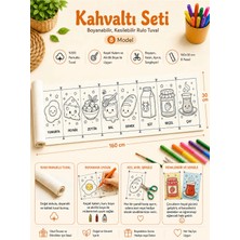 Kanvassepetinet Boyanabilir Kesilebilir Rulo Tuval Kahvaltı Seti 8 Model Çocuk Etkinlik Seti 160X30 cm