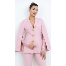 Dorne Moda Özel Koleksiyon Dantel Detaylı Takım Elbise - Düğün - Mezuniyet - Ofis Şıklığı