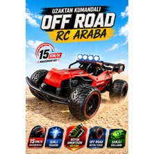 Yıldırım Oyuncak Uzaktan Kumandalı 15 Km/h Yapan Off Road Rc Araba 38CM – Yüksek Hızlı Büyük Teker Şarjlı Işıklı Arazi Yarış Arabası