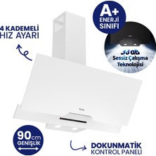 Ferre D068-SA Beyaz Ultra Sessiz Silentart 90 cm Davlumbaz