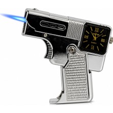 Onr Store Titan Flame Saat Detaylı Jet Alevli Metal Gazlı Çakmak