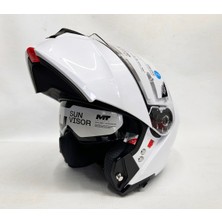 mt Genesis Sv Pure A0 Çene Açılır Kask Parlak Beyaz