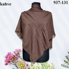 Soft İpek Soft Ipek Düz Renk Flamlı Pamuk Eşarp (Kahve) 937-131