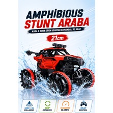 Yıldırım Oyuncak Uzaktan Kumandalı 12 Km/h Yapan Stunt Akrobat Araba 21CM – Kara ve Suda Giden 360° Dönen Şarjlı Rc Araç