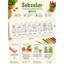 Kanvassepetinet Boyanabilir Kesilebilir Rulo Tuval Sebzeler 8 Model Çocuk Etkinlik Seti 160X30 cm