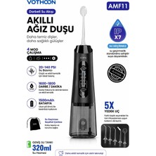 Vothoon Şarjlı Ağız Duşu Diş Bakım Cihazı 4 Modlu Diş Arası Temizleyici 320ML 5 Başlıklı 1500 Mah Kablosuz