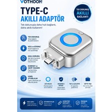 Vothoon Akım Korumalı Type-C Akıllı Şarj Ayırıcı Otomatik Şarj Kesici Batarya Koruma Adaptörü Hızlı Şarj Destekli