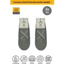 Dore Kadın 2 Çift Kaymaz Taban Pilates Yoga Dans Bale Plates Kaydırmaz Çorap - Standart Beden Koyu Gri 36 - 42
