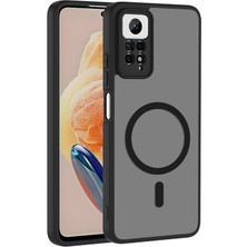 Gpack Xiaomi Redmi Note 12 Pro 4g Kılıf Babet Magsafe Kablosuz Şej Şarj Özellikli Silikon Siyah