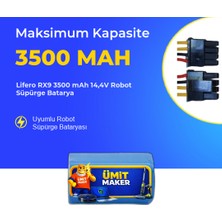 Ümit Maker Lifero Rx9 3500 Mah 14,4V Robot Süpürge Batarya