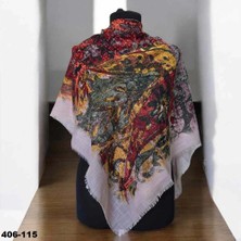 Soft İpek Soft Ipek Desenli Flamlı Kotton Eşarp 406-115