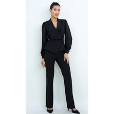 Dorne Moda Boncuk Detaylı Şifon Kol - Premium Takım - Düğün - Mezuniyet - Ofis Şıklığı