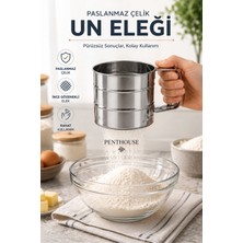 Penthouse Paslanmaz Metal Un Eleği 250 gr Manuel El Tipi Ince Gözenekli Un Kakao Pudra Şeker Eleği