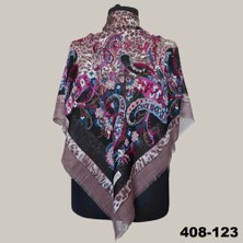 Soft İpek Soft Ipek Etnik Desenli Flamlı Kotton Eşarp 408-123