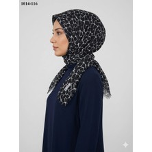 Eyfel Eşarp Eyfel Desenli Dimi Pamuk Eşarp (Siyah - Beyaz Serisi) 1014-116