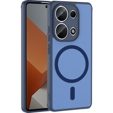 Gpack Xiaomi Redmi Note 13 Pro 4g Kılıf Babet Magsafe Kablosuz Şej Şarj Özellikli Silikon Lacivert