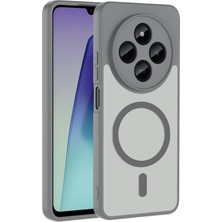 Gpack Xiaomi Redmi 14C Kılıf Babet Magsafe Kablosuz Şej Şarj Özellikli Silikon Gri