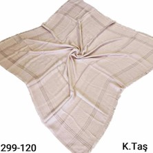 Soft İpek Soft Ipek Sim Şeritli Balık Sırtı Pamuk Eşarp (Taş) 299-120